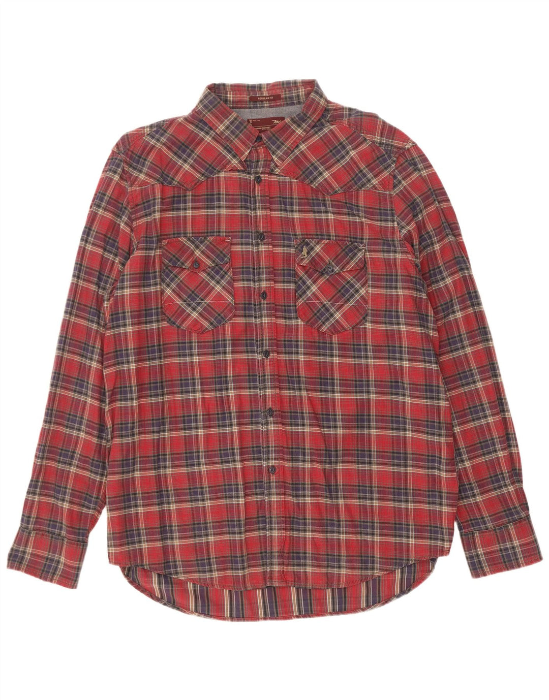 Marlboro Classics Herren-Flanellhemd mit normaler Passform, 3XL, rot kariert