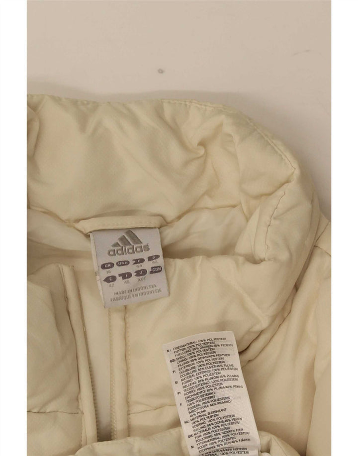 Adidas Damen Wattierte Jacke UK 16 Large Off White Polyester