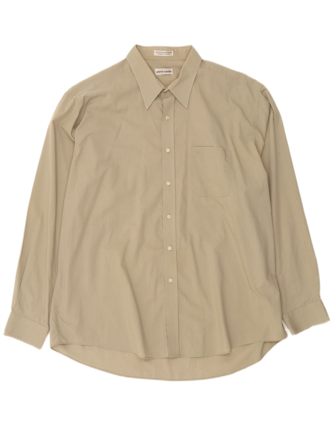 Pierre Cardin Herrenhemd Größe 18 2XL Beige Baumwolle