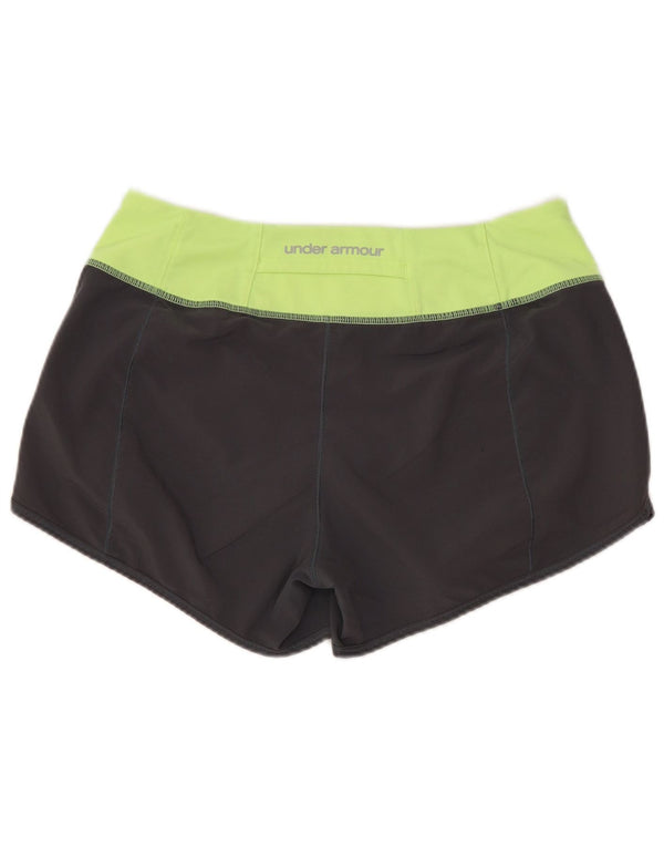 Under Armour Damen Heat Gear Sport Shorts UK 10 Small Grau Farbblock