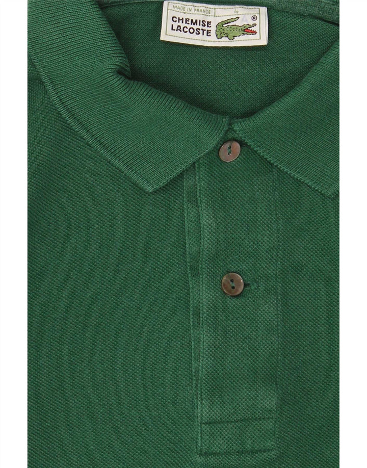 Lacoste Herren-Langarm-Poloshirt, Größe 4, mittelgrüne Baumwolle
