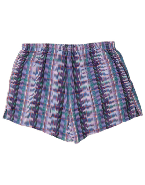 ADIDAS Herren-Badeshorts, groß, blau kariert, Baumwolle