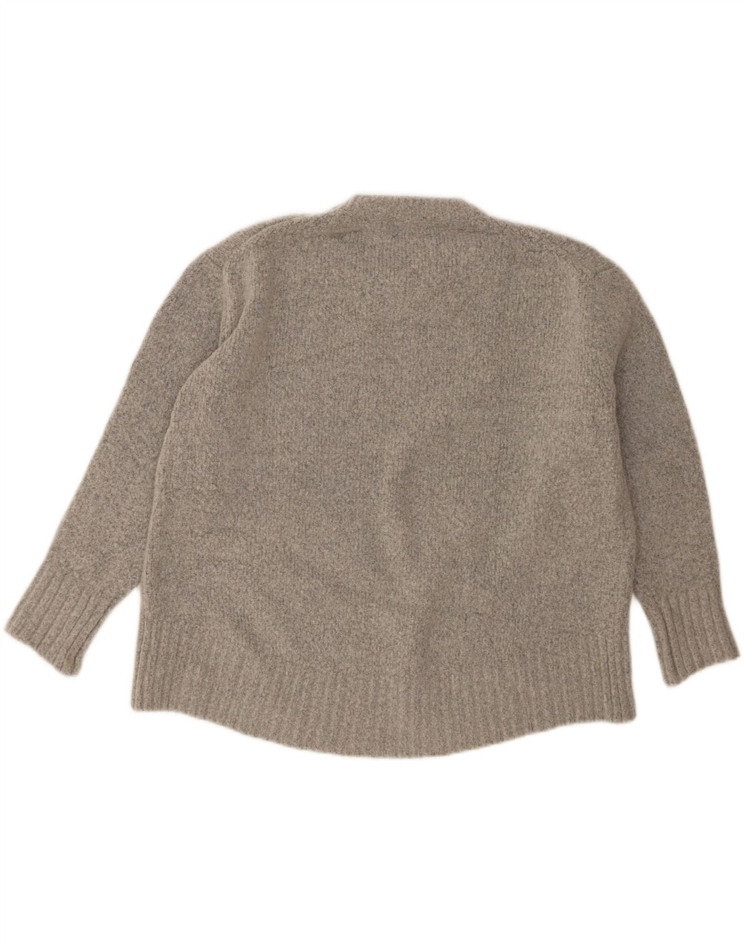 Zara Damen-Pullover, übergroß, Rundhalsausschnitt, Gr. 10, Größe S, Grau