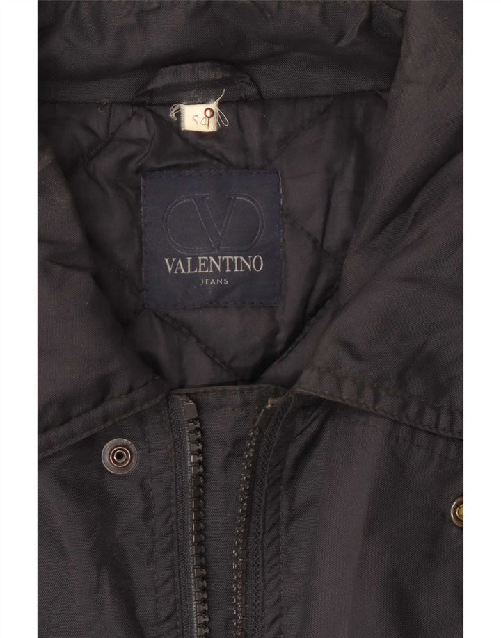 Valentino Herren-Windbreaker-Mantel IT 54 2XL Schwarz Polyamid