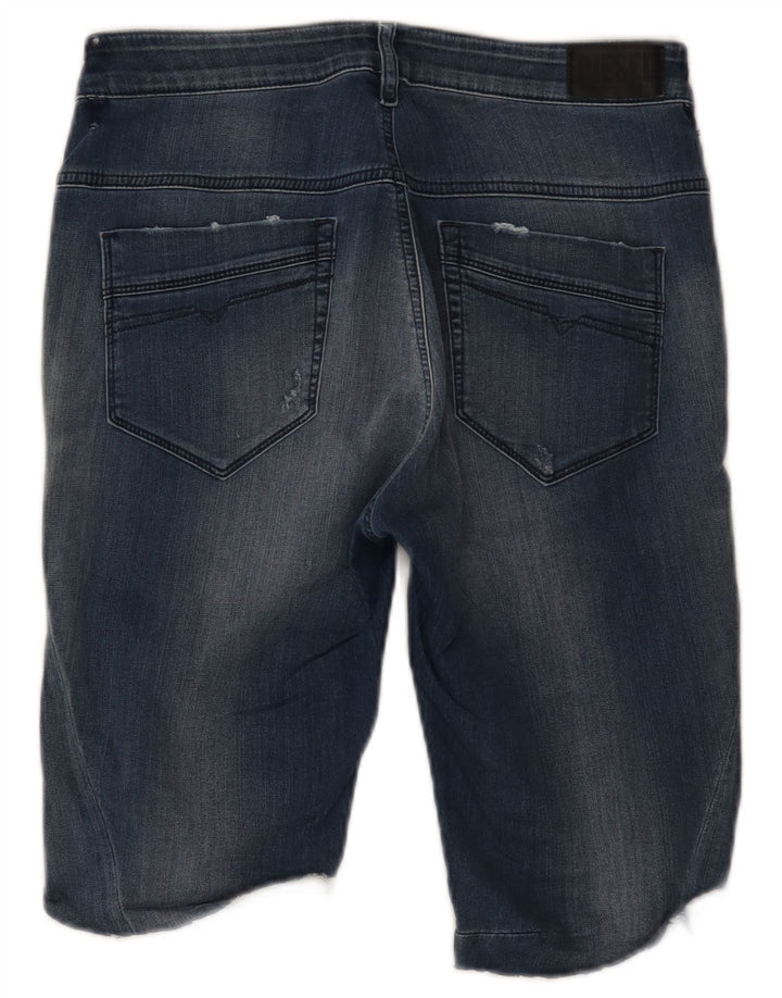 Diesel Damen Distressed Denim Shorts W27 Small Blaue Baumwolle