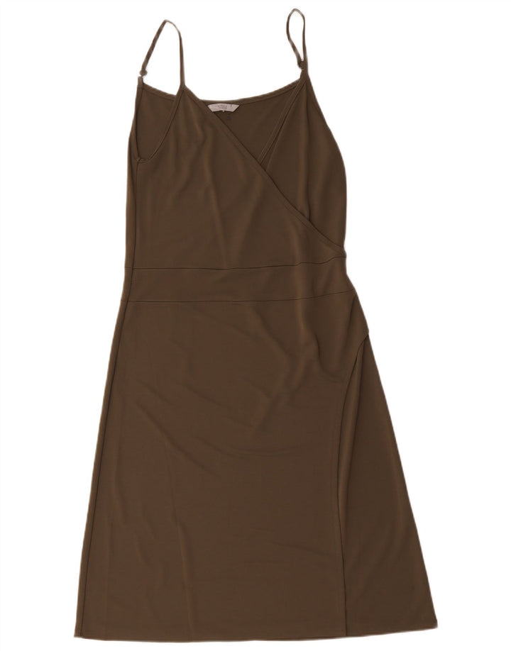 Marks & Spencer Damen Ärmelloses A-Linien-Kleid UK 12 Medium Khaki