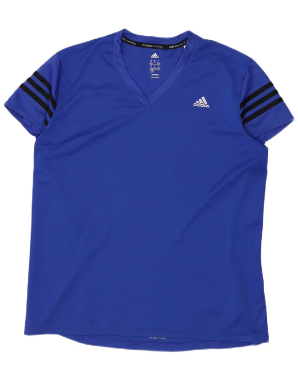 ADIDAS Damen Climalite T-Shirt Top UK 20/22 XL Blau Polyester