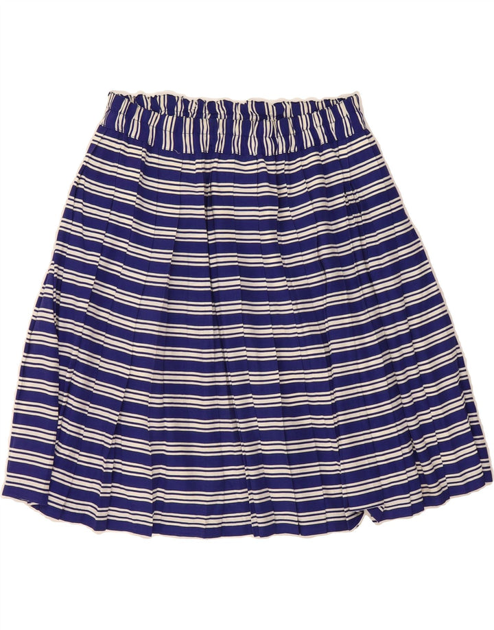 LOREDANA Womens A-Line Skirt W28 Medium Navy Blue Striped Viscose Vintage Loredana and Second-Hand Loredana from Messina Hembry 