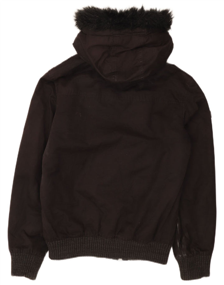 Superdry Herren-Bomberjacke mit Kapuze, UK 38, mittelschwarz