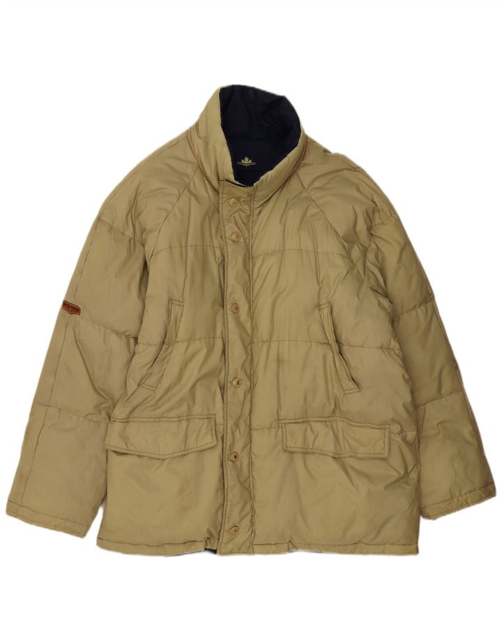 Vintage Herren Reversible Loose Fit Wattierte Jacke UK 38 Medium Khaki