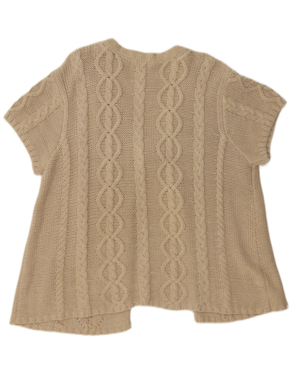 Orvis Damen-Strickjacke mit kurzen Ärmeln, Gr. 18, XL, Beige, Baumwolle