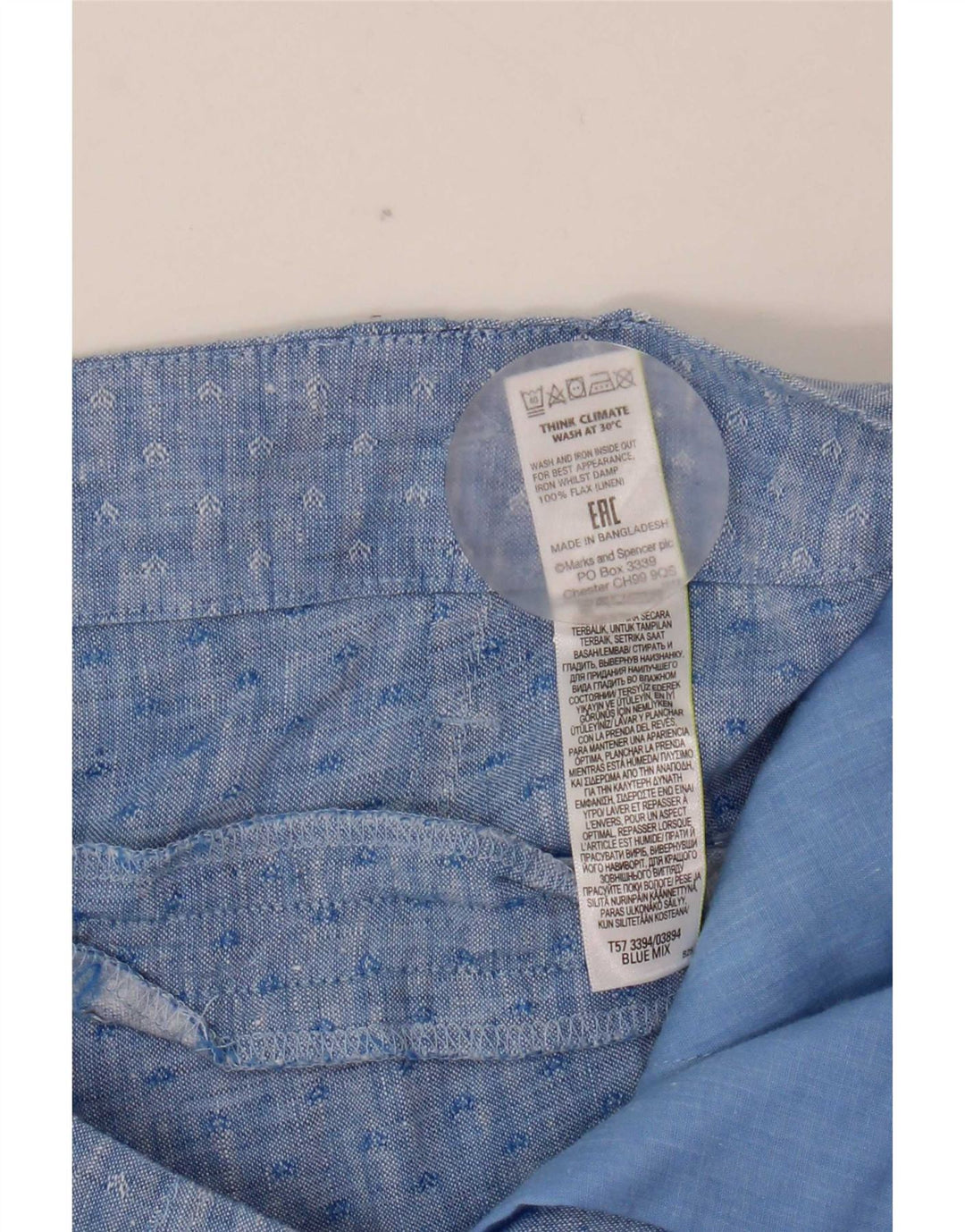 Marks & Spencer Damen Pegged Chino Shorts UK 12 Medium W32 Blau Geometrisch