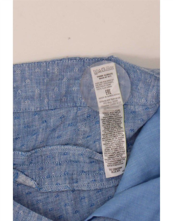 Marks & Spencer Damen Pegged Chino Shorts UK 12 Medium W32 Blau Geometrisch