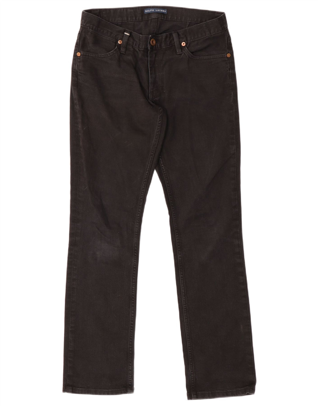 Ralph Lauren Damen Straight Jeans W30 L30 Schwarze Baumwolle
