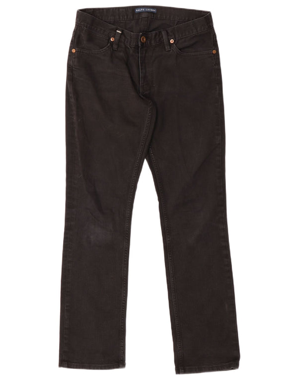 Ralph Lauren Damen Straight Jeans W30 L30 Schwarze Baumwolle
