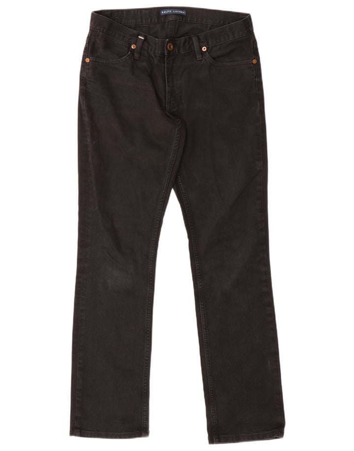 Ralph Lauren Damen Straight Jeans W30 L30 Schwarze Baumwolle
