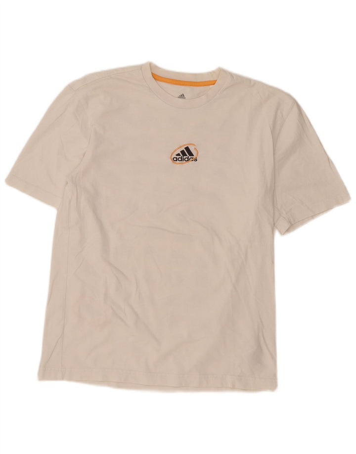 ADIDAS Herren Grafik T-Shirt Top Small Weiße Baumwolle
