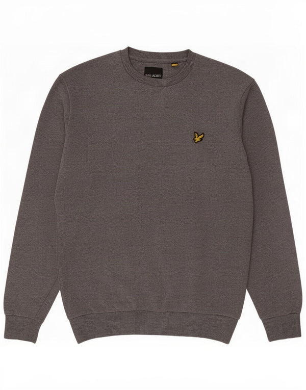 Lyle & Scott Herren-Sweatshirt-Pullover aus mittelgrauer Baumwolle