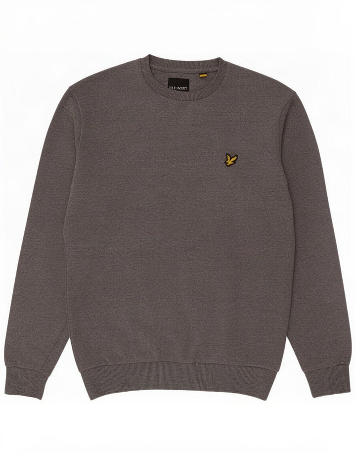 Lyle & Scott Herren-Sweatshirt-Pullover aus mittelgrauer Baumwolle