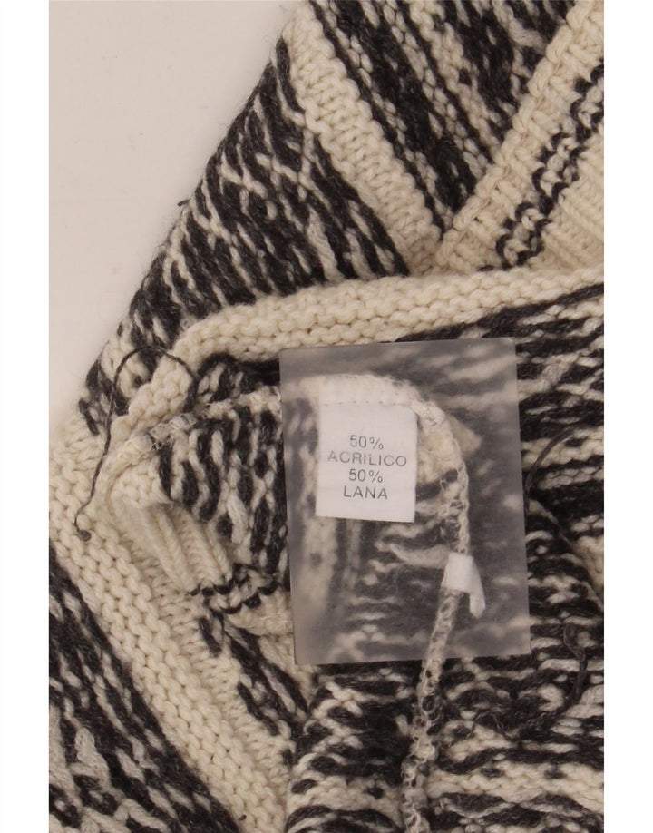 Vintage Herren Rollkragenpullover Pullover Medium Off White Fair Isle Acryl