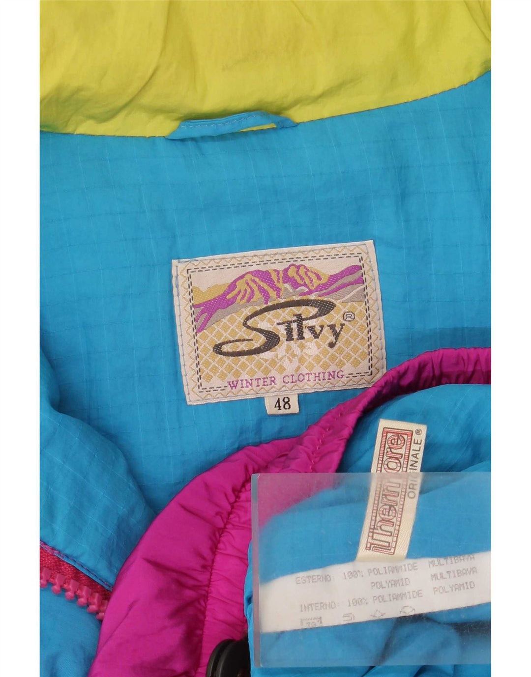 Silvy Herren-Skijacke mit lockerer Passform, IT 48, mittelgroß, mehrfarbig, Farbblock