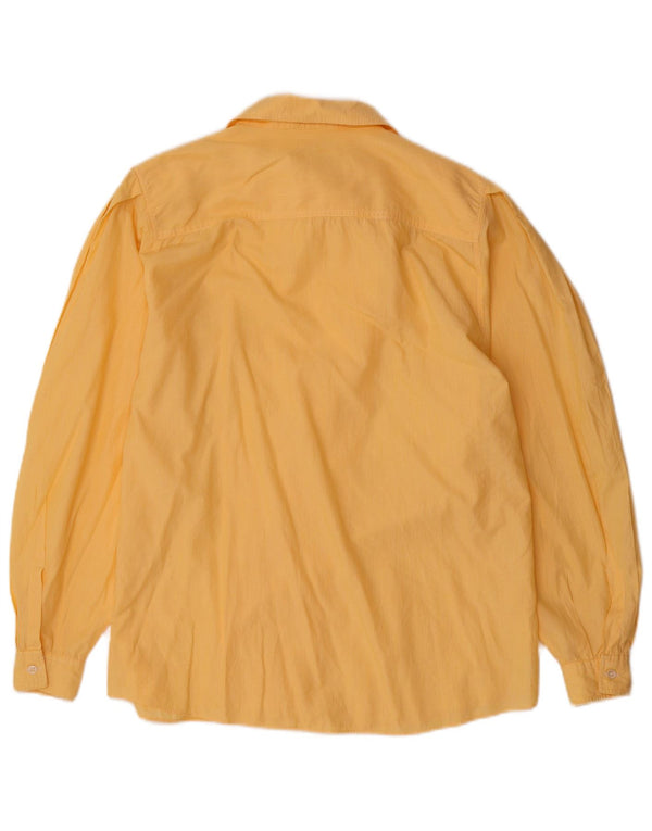 Uli Knecht Damen Hemdbluse UK 14 Große gelbe Nadelstreifen-Baumwolle