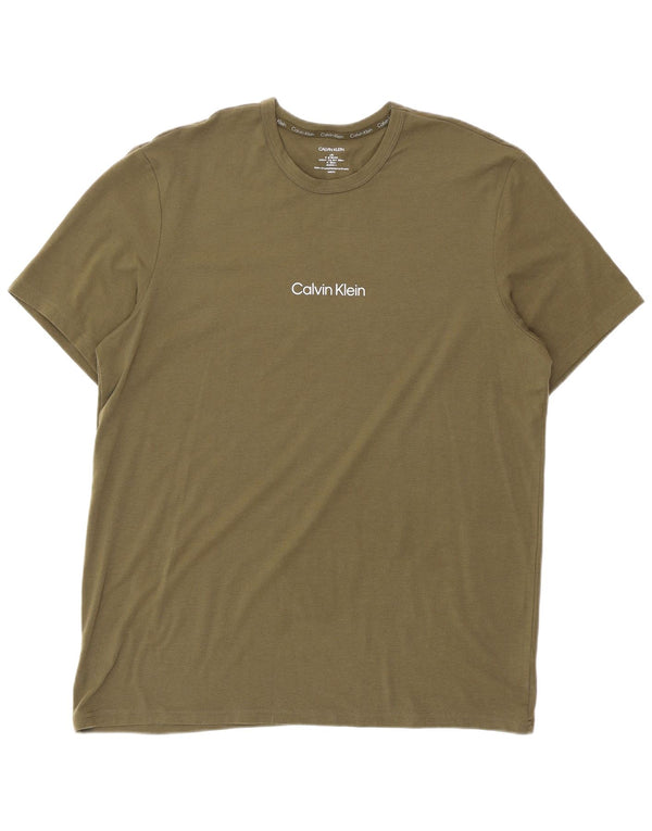 Calvin Klein Mens T-Shirt Top Large Khaki