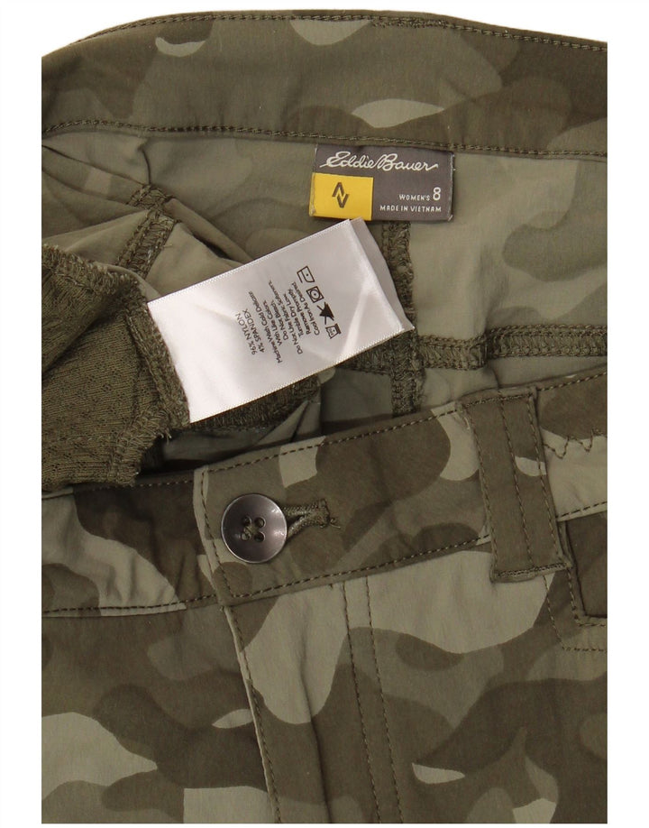 Eddie Bauer Damen Cargoshorts US 8 Medium W32 Khaki Camouflage Nylon