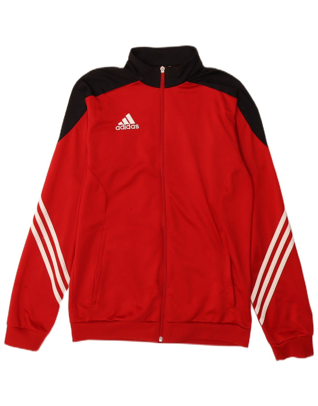 Adidas Herren-Trainingsanzug-Top-Jacke, klein, rotes Farbblock-Polyester