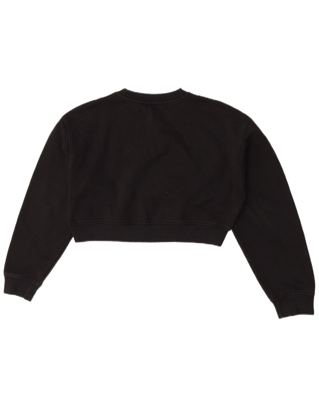 Zara Damen Loose Fit Crop Sweatshirt Pullover UK 14 Medium Schwarz