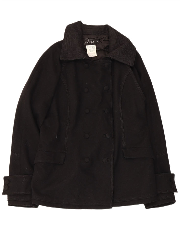 Exte Damen Pea Coat IT 48 XL Schwarze Wolle