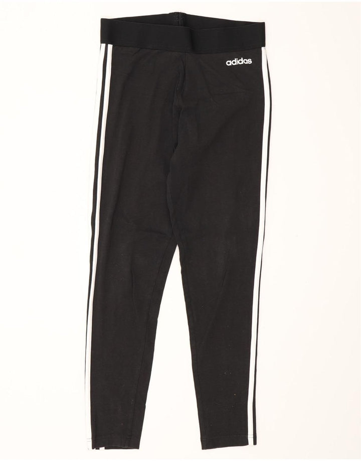 Adidas Damen Leggings UK 12/14 Mittelschwarze Baumwolle