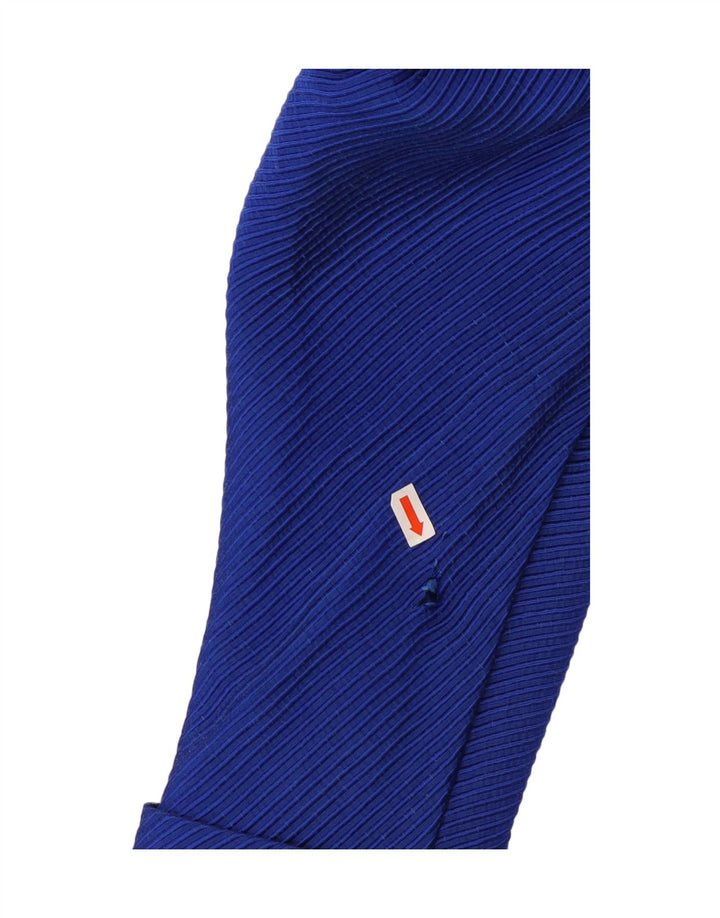 VINTAGE Damen Blazerjacke UK 12 Mittelblaue Nadelstreifen-Baumwolle