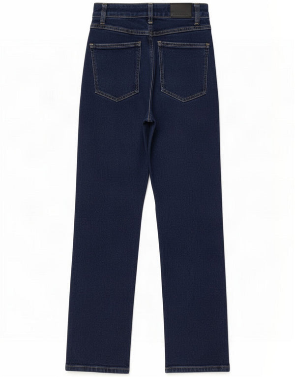 MINT VELVET Damen Straight Jeans UK 8 Small W26 L27 Marineblaue Baumwolle