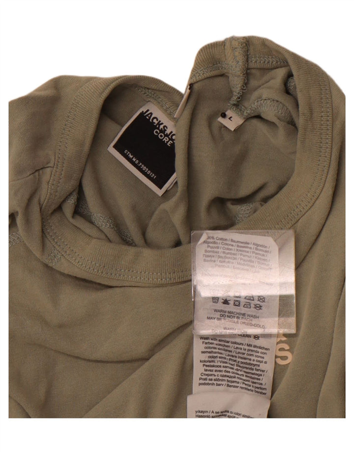 JACK & JONES Herren T-Shirt Top Large Khaki Baumwolle