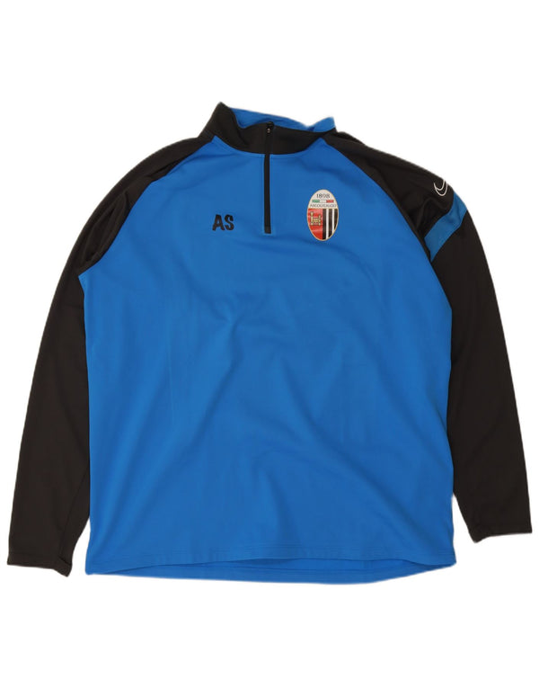 Nike Herren Dri Fit Graphic Pullover Trainingsanzug Top 2XL Blau Farbblock