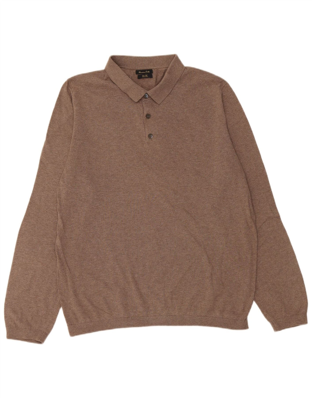 Massimo Dutti Herren-Pullover mit Polokragen, Größe L, Braun