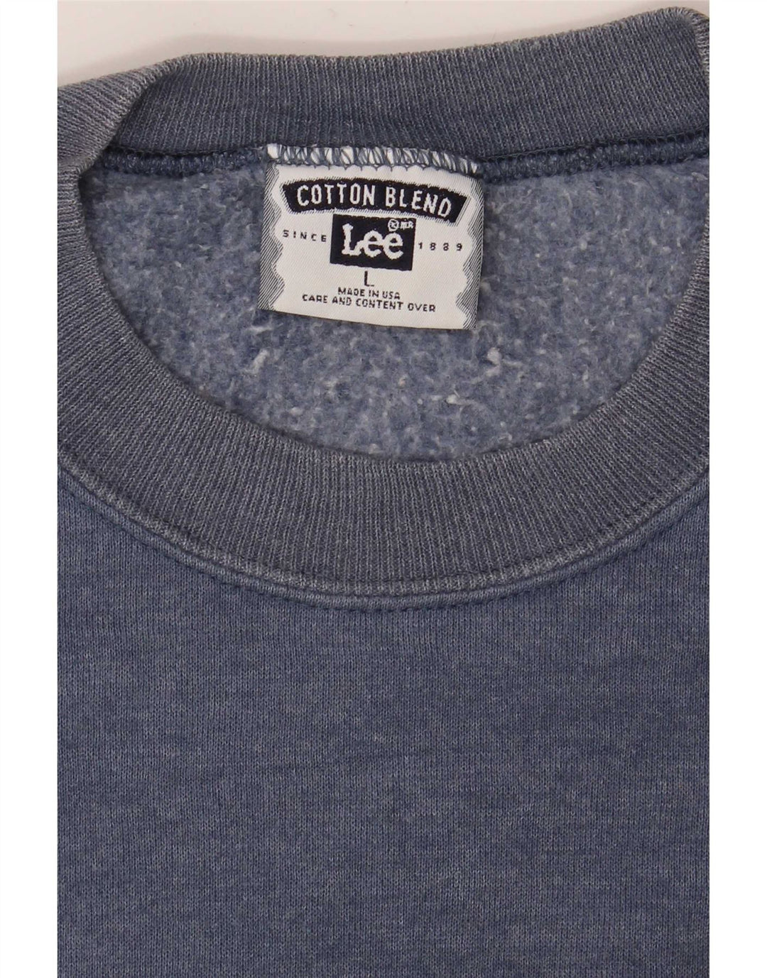 Lee Herren-Kurzarm-Sweatshirt-Pullover, groß, blaue Baumwolle