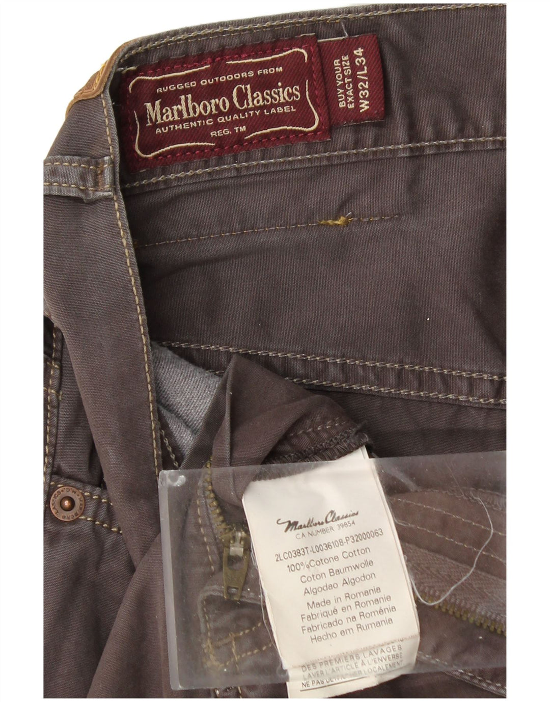 MARLBORO CLASSICS Gerade Freizeithose für Herren, W32, L28, Braun, Baumwolle