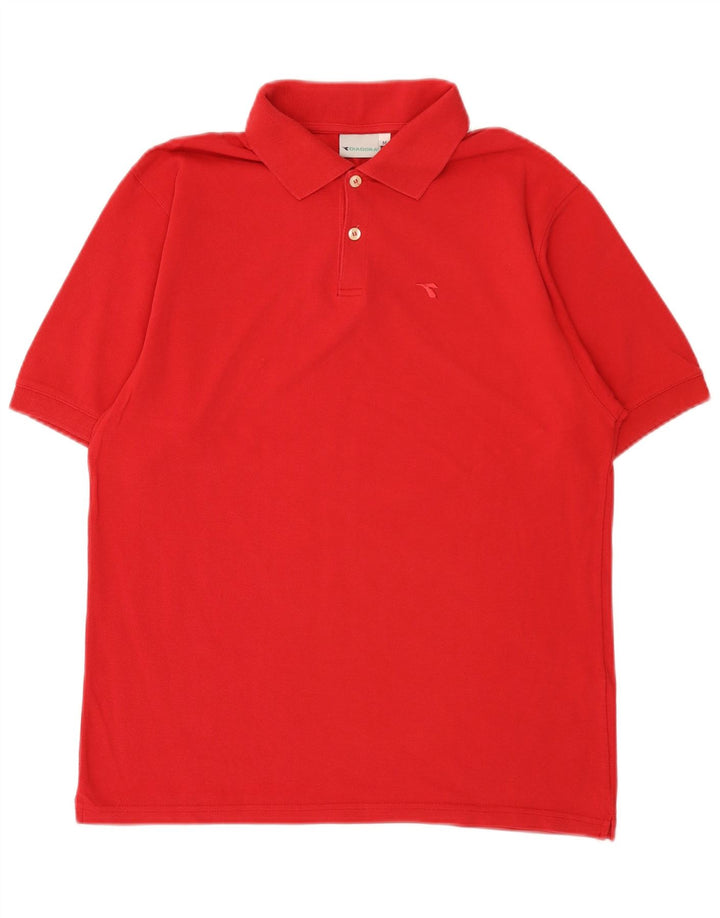Diadora Herren-Poloshirt aus mittelroter Baumwolle