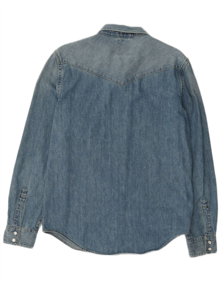 Levi's Herren Slim-Fit-Jeanshemd aus mittelblauer Baumwolle