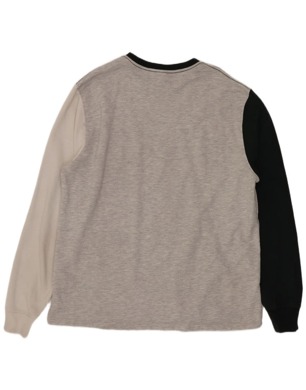 Zara Herren Sweatshirt Pullover XL Grau Colourblock Baumwolle