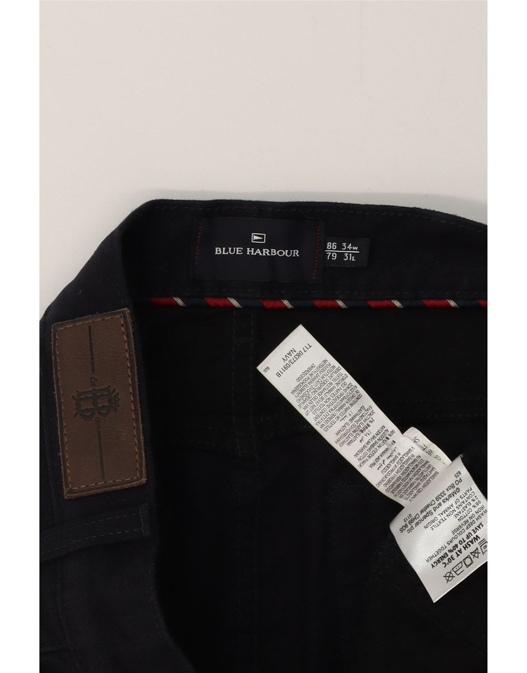 BLUE HARBOR Gerade Freizeithose für Herren, W34, L29, marineblaue Baumwolle