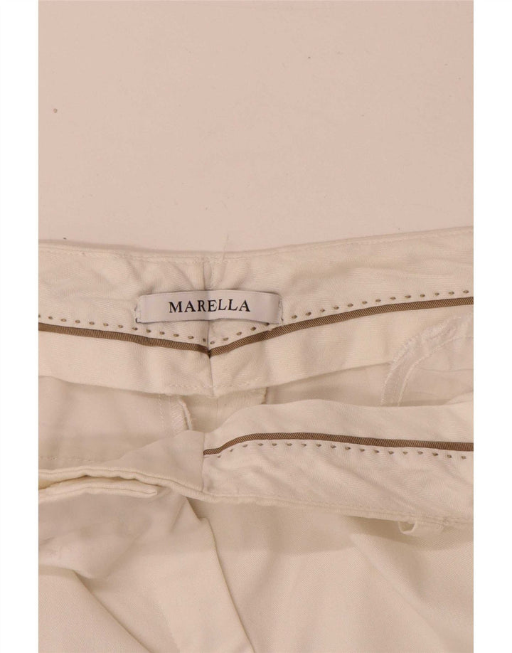 Gerade geschnittene Hose für Damen von Marella, W28, L26, Weiß
