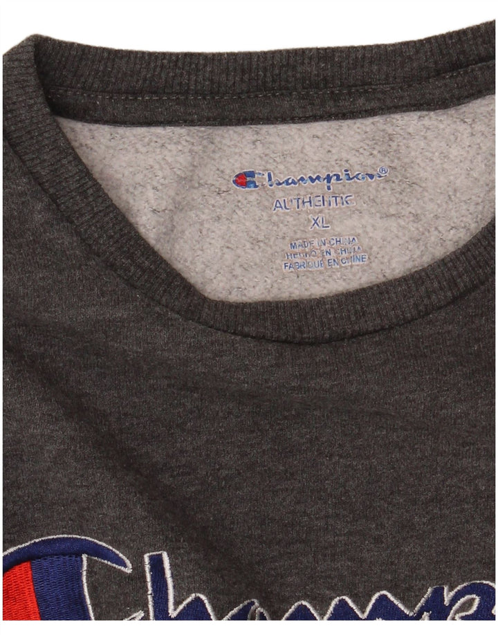 CHAMPION Damen Grafik-Sweatshirt-Pullover UK 18 XL Grau