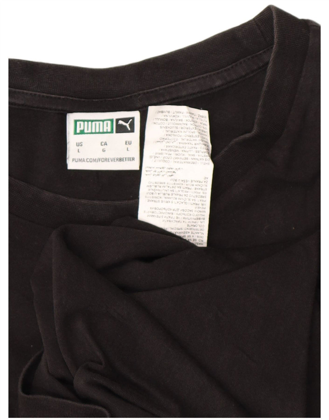 Puma Herren T-Shirt mit Grafik, groß, aus schwarzer Baumwolle