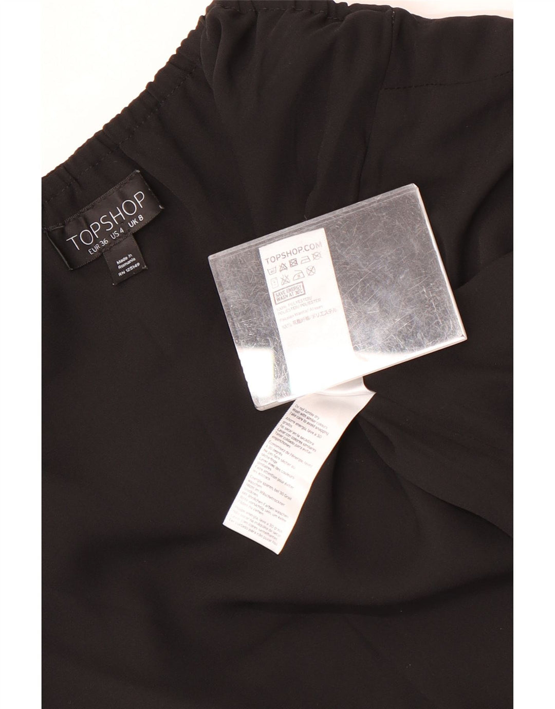 Topshop Damen Crop Neckholder Top UK 8 Small Schwarz Polyester