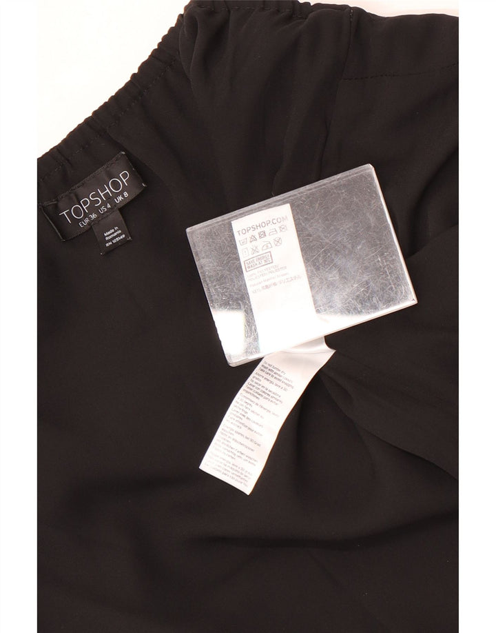 Topshop Damen Crop Neckholder Top UK 8 Small Schwarz Polyester