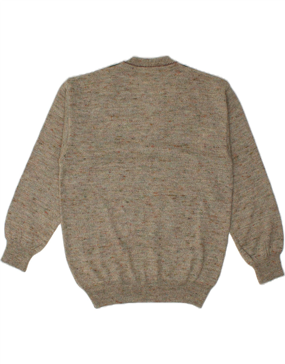 RODES Herren-Pullover mit V-Ausschnitt, mittelgraue Argyle-/Diamantwolle