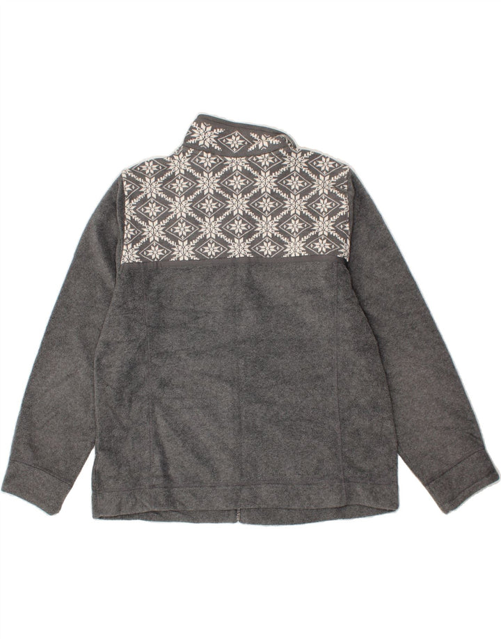 L.L.BEAN Womens Fleece Jacket UK 18 XL Grey Fair Isle Polyester Vintage L.L.Bean and Second-Hand L.L.Bean from Messina Hembry 